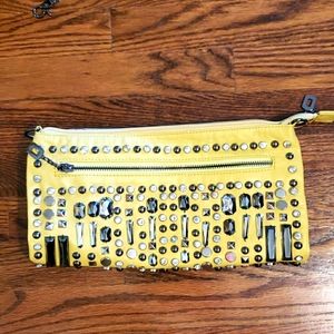 Yellow studded Convertable bag